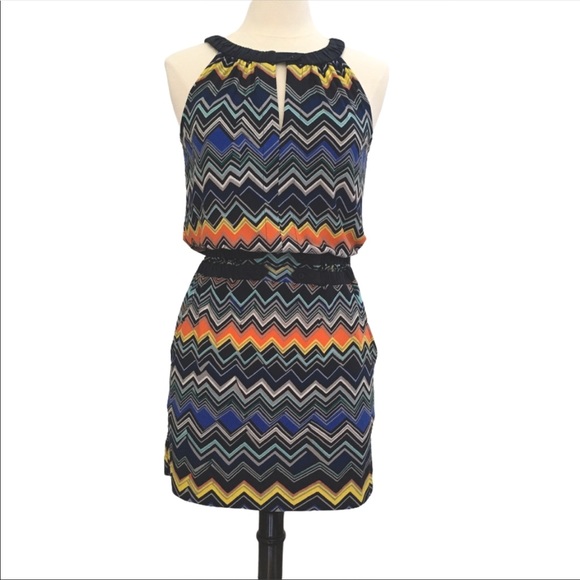BCBGMaxAzria Sleeveless Chevron Print Dress XS - Picture 5 of 10